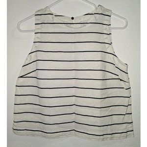 LOFT Beach Striped Cropped Tank Sz S
